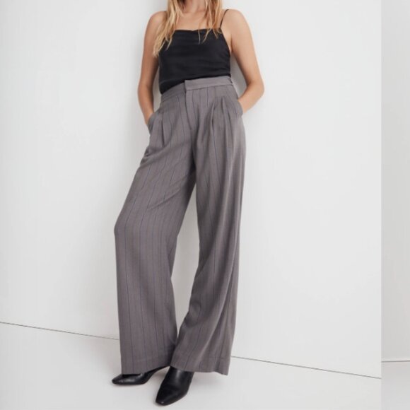 Madewell Pants - Madewell The Harlow Low-Slung Wide-Leg Pant in Pinstripe | Size 4